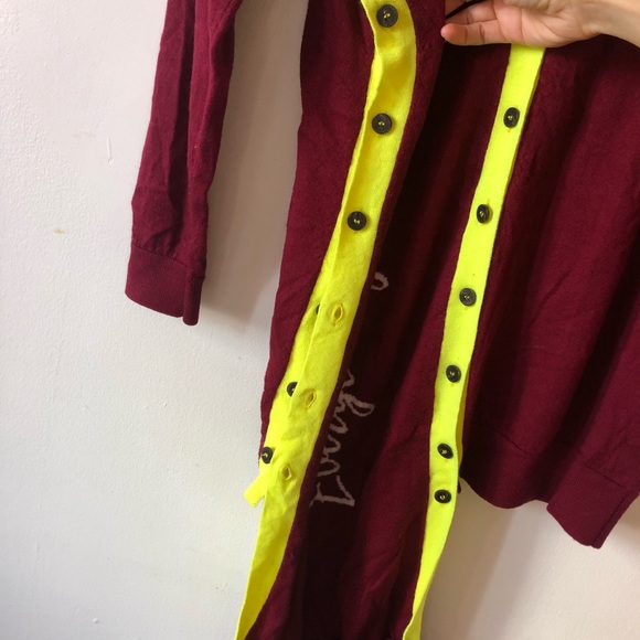 ❤️90s Y2K Marios Asymmetrical Oversized Sweater Cardigan Size Small Fringes Fun - Picture 8 of 10